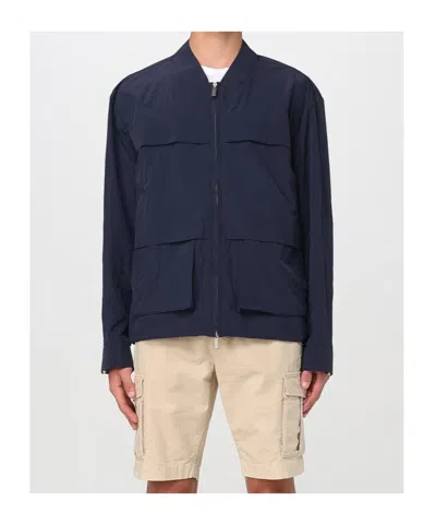 K-way Stand Collar Casual Jacket In Blue