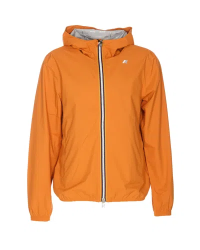K-way Le Vrai Hooded Jacket Lightweight Design In Orange