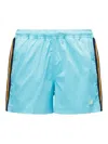 K-way Stripe-detail Swim Shorts In Blue
