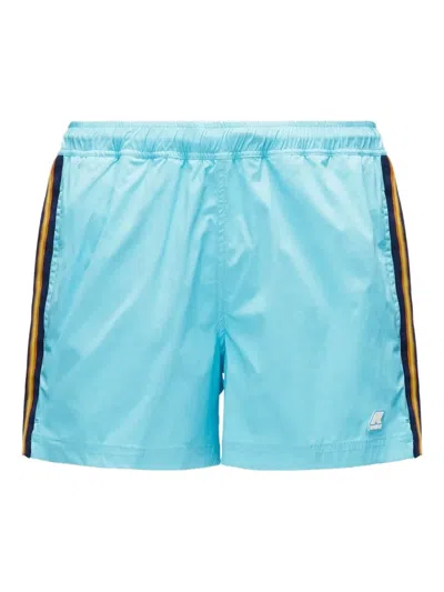 K-WAY STRIPE-DETAIL SWIM SHORTS
