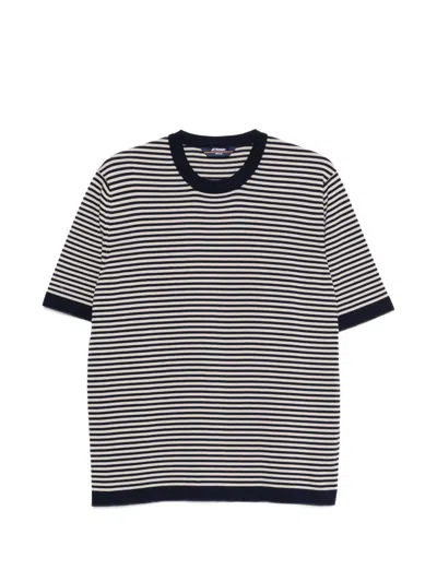 K-way Striped T-shirt In Black
