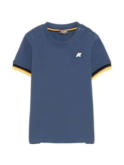 K-way Babies' Striped T-shirt In Blue