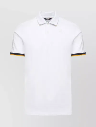 K-WAY STRIPED TRIM POLO COLLAR T-SHIRT