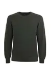 K-way Ribbed Round-neck Sweater In Verde Scuro
