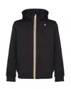 K-way Waterproof Midnight Blue Jacket With Front Zip And Hood In Blue