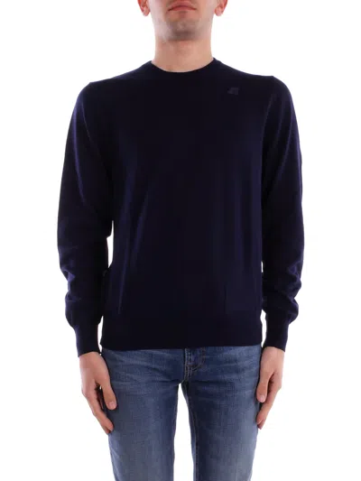 K-way Sweaters In Blu Depth Blu