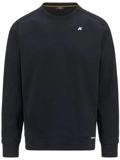 K-way Medine Logo Crew Neck Sweatshirt In Black