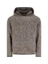 K-way Hooded Long Sleeve Textured Knit Sweater In Brown