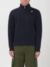 K-way Short High Neck Ribbed Cuffs Jacket In Blue