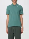 K-way Polo Shirt With Logo In Bottle Green