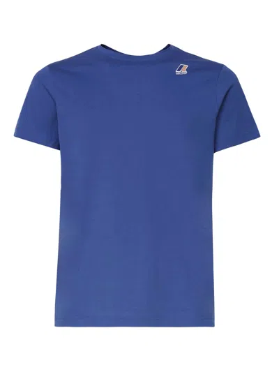 K-way T-shirt Logo In Cotton In Blue
