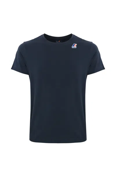 K-way T-shirt With Logo In Blue Depth