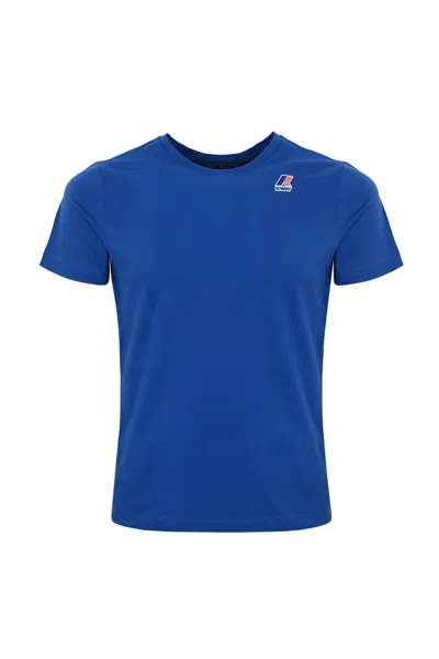 K-way T-shirt With Logo In Blue Royal Marine