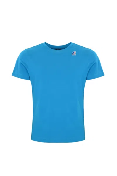 K-way T-shirt With Logo In Turquoise