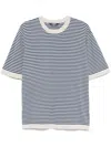 K-way Striped Crew Neck T-shirt In Sand Beige In Blue