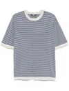 K-way Striped Crew Neck T-shirt In Sand Beige In Blue