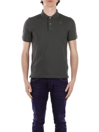 K-way Vincent Cotton Polo Shirt Polo Shirt In Green Blackish