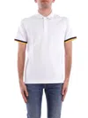 K-way Vincent Pique Sottocollo In Contrasto Polo In Bianco Chiari E Naturali