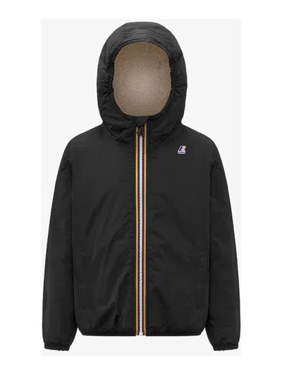 K-way Kids' Teddy Bear Down Jacket With Logo In Black