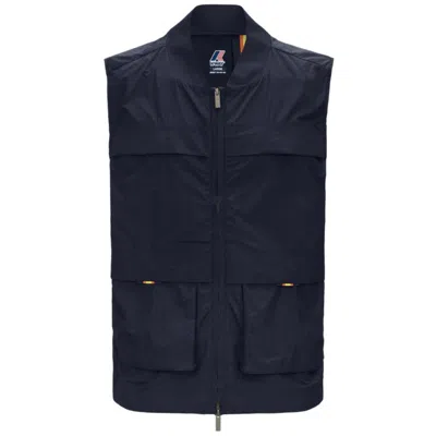 K-WAY K-WAY TEXTURED FINISH BLUE JACKET WITH ADJUSTABLE HEM