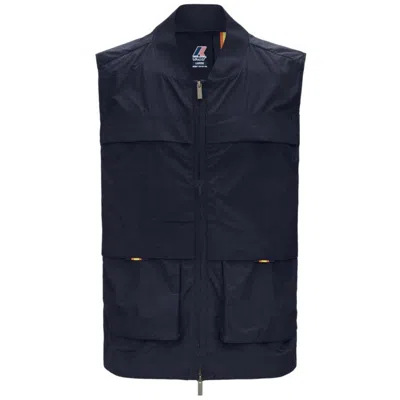 K-way Textured Finish Blue Jacket With Adjustable Hem
