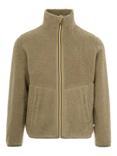 K-way Textured Zip-up Jacket In Green