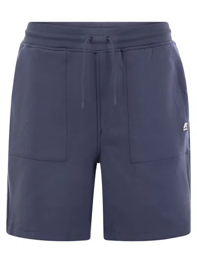 K-way Theotime Light Spacer - Plush Bermuda Shorts In Avio