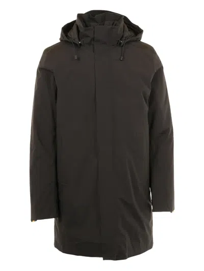 K-way Thomal Detachable-hood Coat In Black