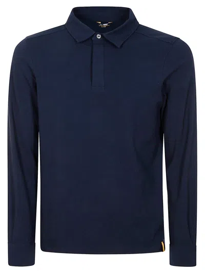 K-way Long-sleeved Polo Shirt In Blue