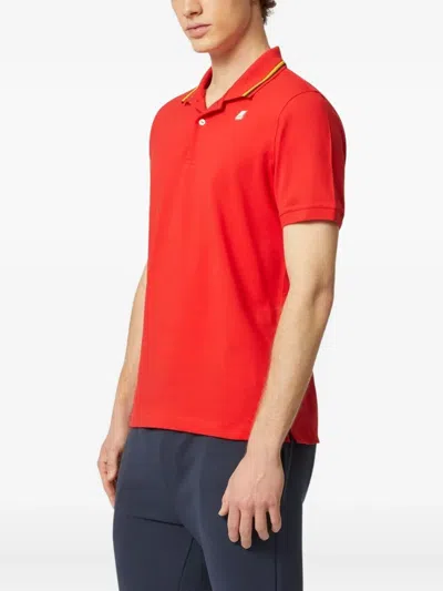 K-way Tipped-collar Polo Shirt In Red
