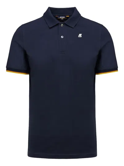 K-way Tipped Polo Shirt In Blue