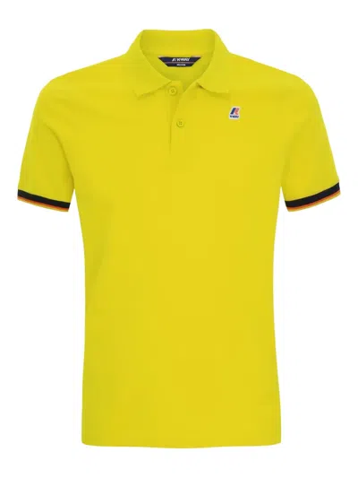 K-way Tipped Polo Shirt In Yellow