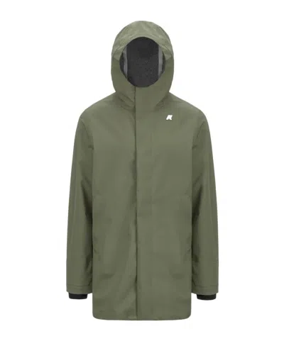 K-way Tommy Bonded Hooded Raincoat In Green