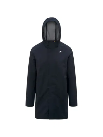 K-way Tommy Hooded Coat In Blue