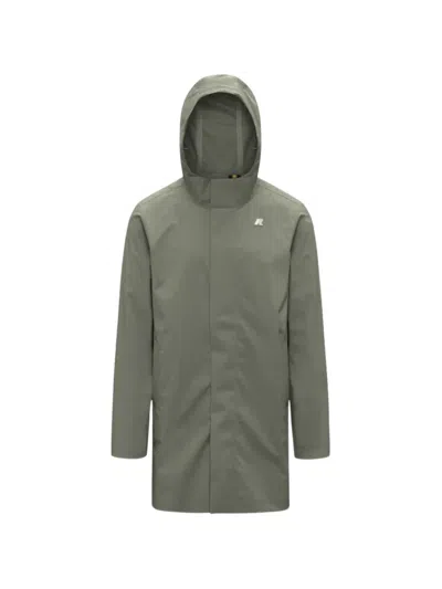 K-way Tommy Hooded Coat In Green