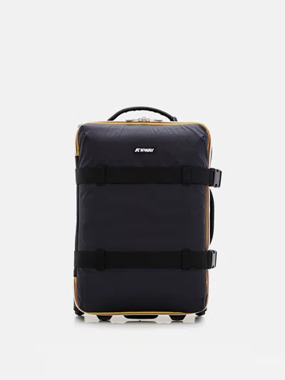 K-way Small Blossac Wheeled Strap-detail Cabin Suitcase In Blue