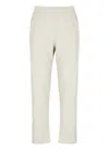 K-way Straight Leg Cotton Trousers With Elastic Waistband In White