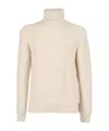 K-way Cream Chunky Knit Turtleneck Sweater In Brown