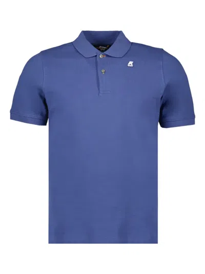 K-way Two-button Cotton Polo Shirt In Blue