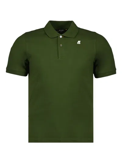 K-way Two-button Logo Polo Shirt In Green