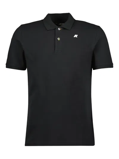 K-way Two-button Pique Polo Shirt In Black