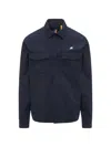K-way Blue Umbert Stretch Buttoned Overshirt In Blue
