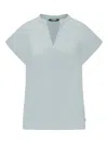 K-way V-neck Short-sleeved T-shirt In Blue