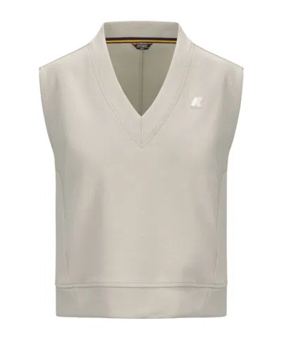 K-way V-neck T-shirt In Nude