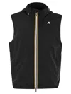 K-way Technical Fabric Jacket With Removable Hood In Black