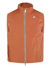 K-way Valen Stretch Dot Zip-fastening Logo Vest In Orange