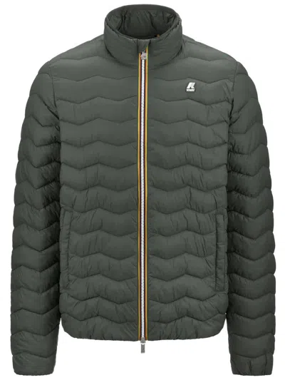 K-way Valentine Quilted Warm Zipped Jacket In Green