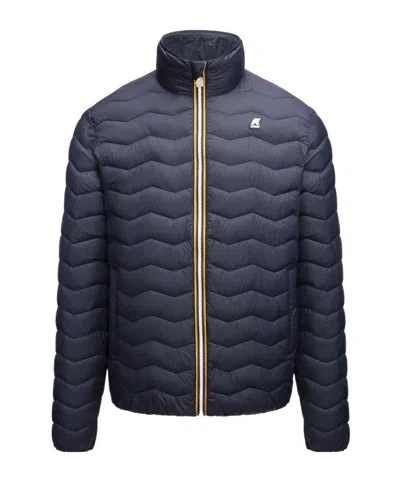 K-way Valentine Quilted Warm Zipped Jacket In Blue