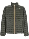 K-way Valentine Quilted Warm Zipped Jacket In Green Blackish