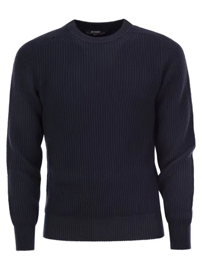 K-way Verin - Round-neck Pullover In Blue Depth